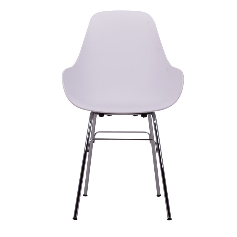 Scholten 18'' H Dining Chair, White, Chrome