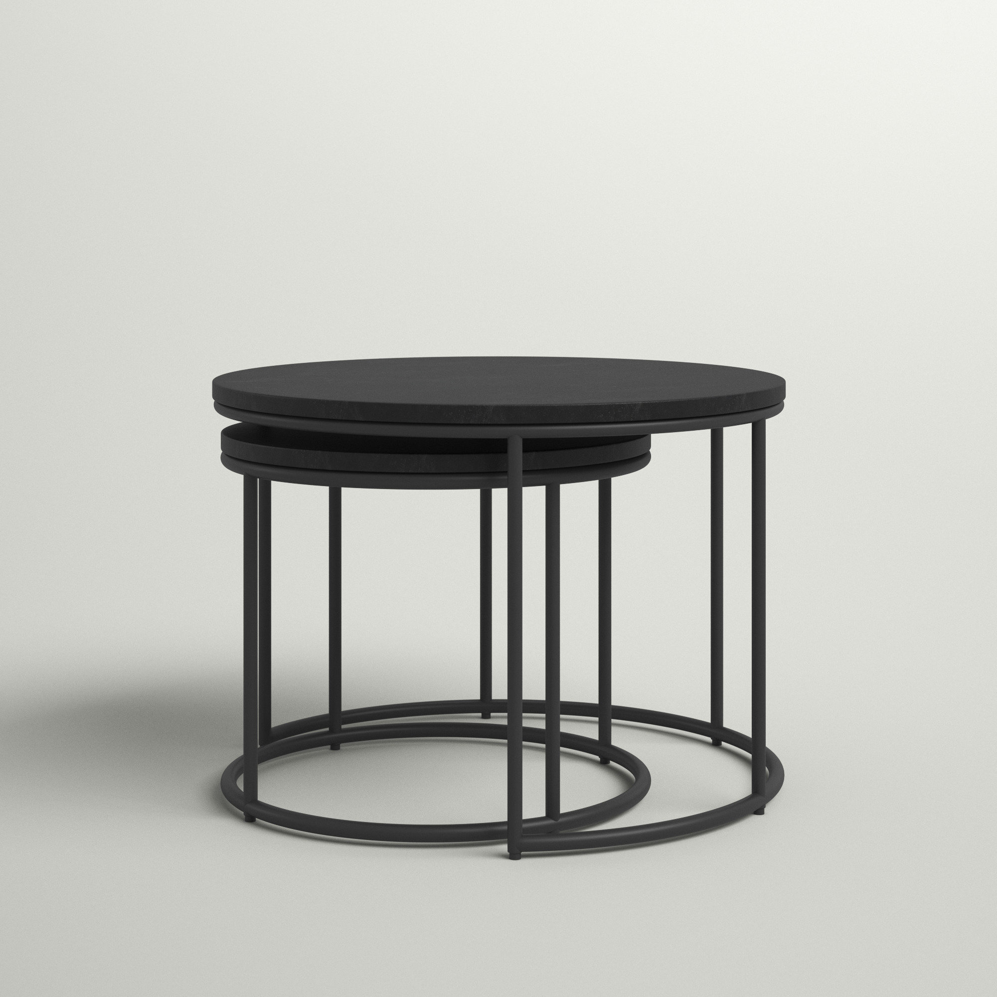 Burton Round Concrete Outdoor Coffee Table Sets
