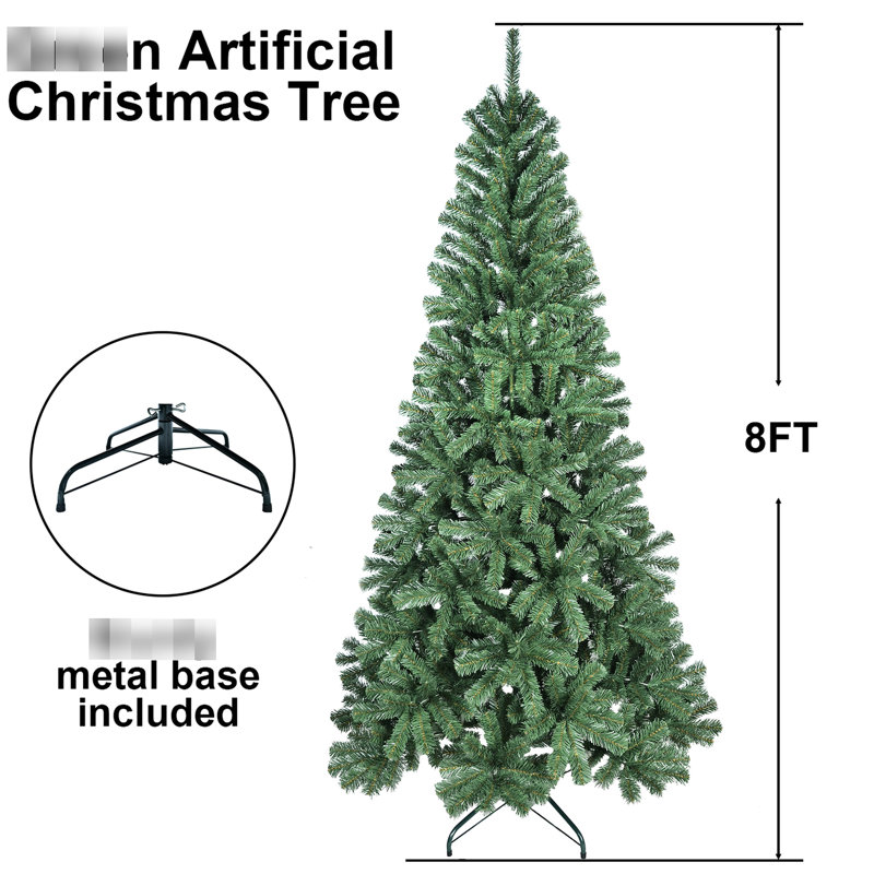 Arbre de Noël artificiel de 7 pi avec 774 pointes, branches articulées pour les tracas - installation et démontage, support métallique stable