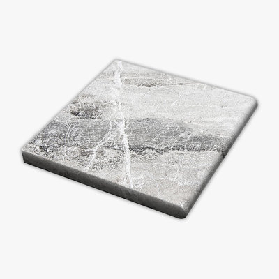 Atlantic Grey Grained Texture 12x12 Marble Thick Bullnose Coping