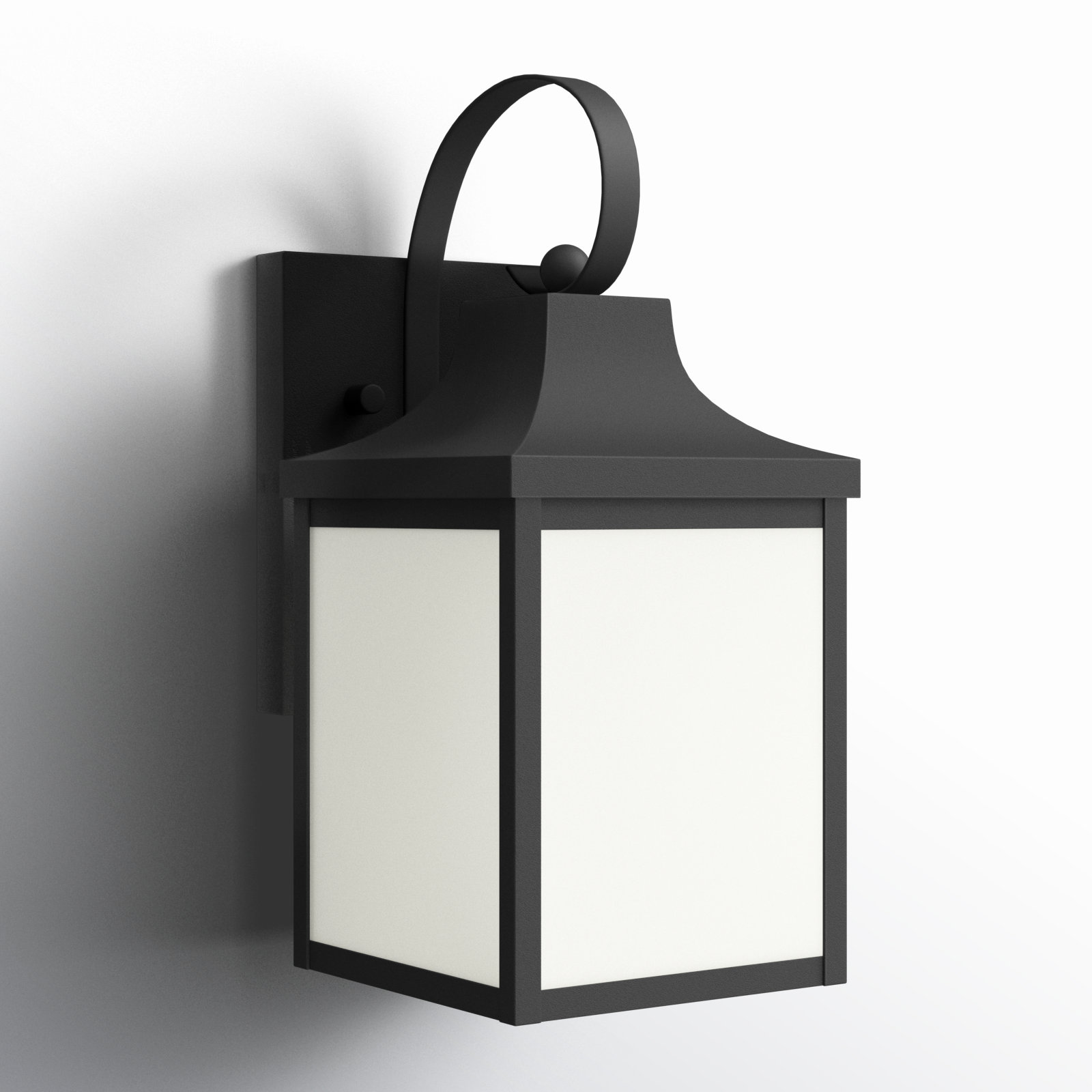 Single Light Outdoor Wall Light, Textured Black, No