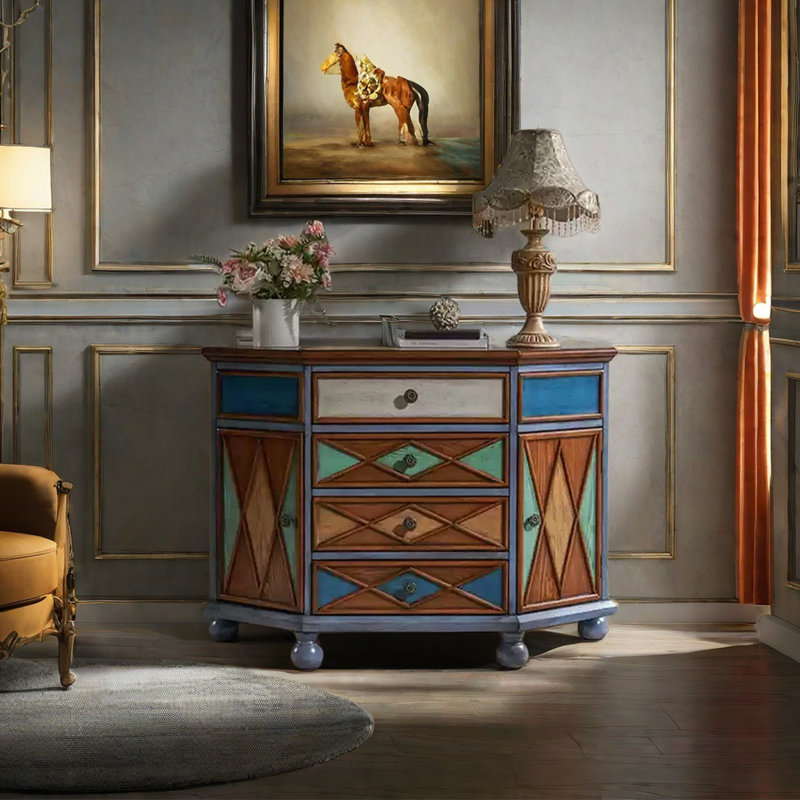 American style multi-functional accent cabinet, Corn Flower Blue