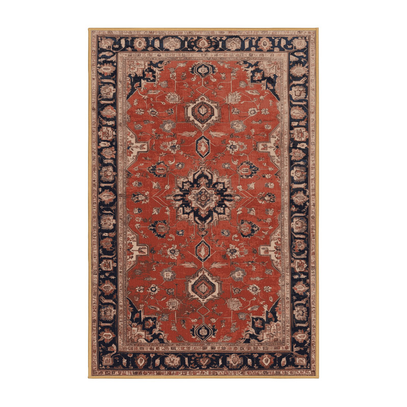 Machine Washable Persian Brown Area Rug, Runner 2' x 5'