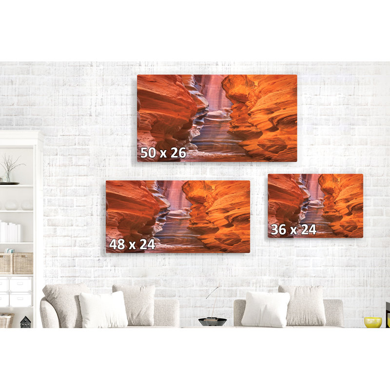 Buckskin Gulch IV, Arizona, rouge orangé, H 24 po x l 36 po x P 1,5 po