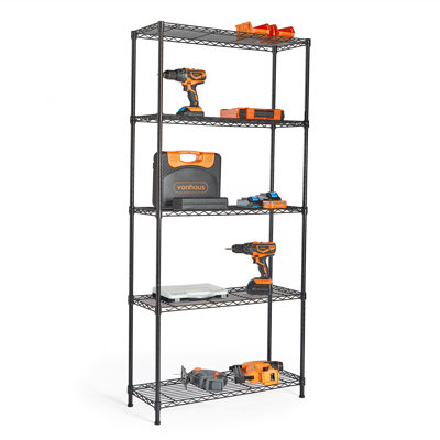 80cm W Steel Height -Adjustable Shelving Unit