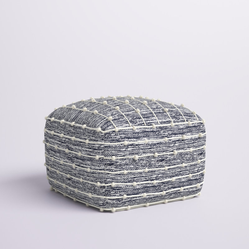 Basilio Upholstered Pouf, Blue