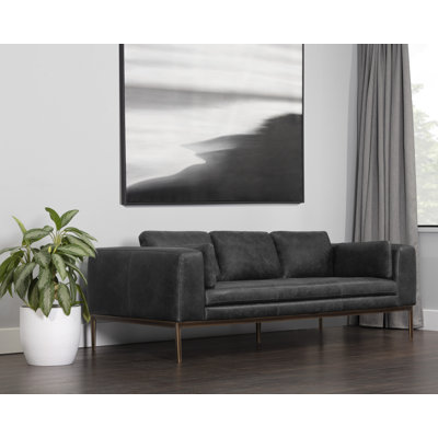 Canapé en cuir 85,5 po