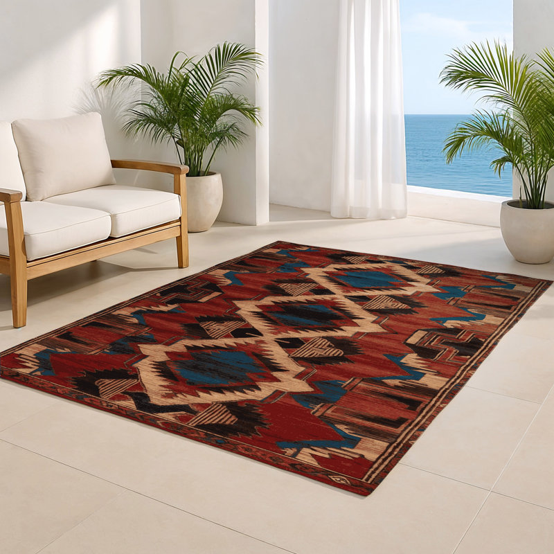 ArtDeco Brown Indoor and Outdoor Area Rug, Rectangle 3' x 5'