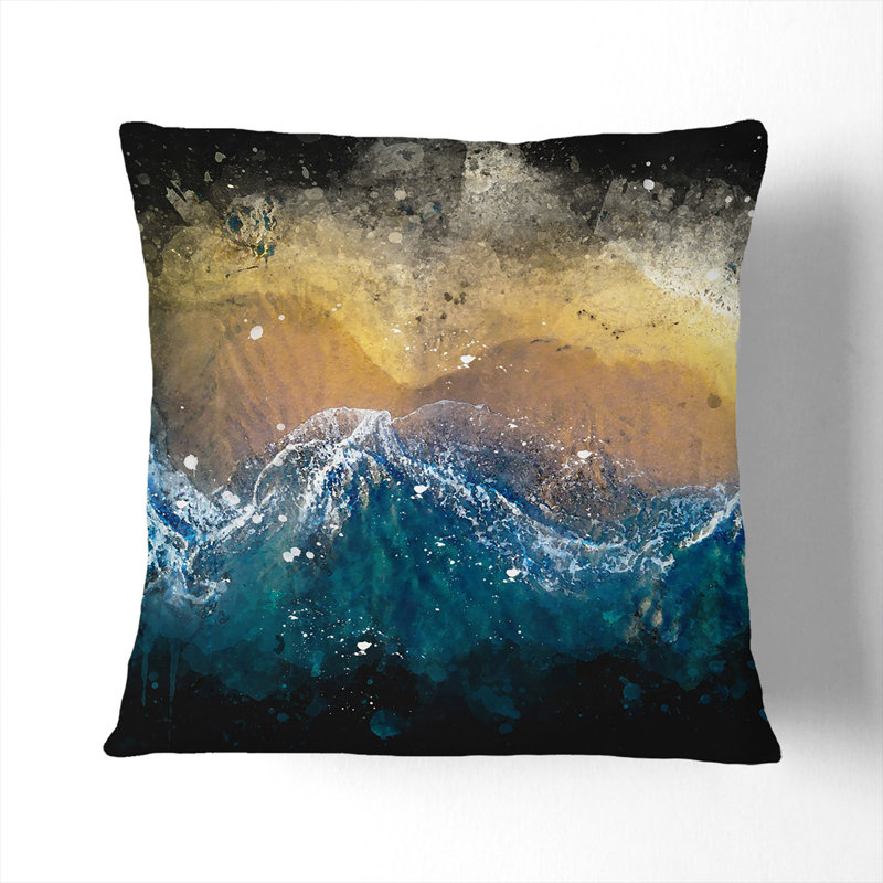 Incoming Waves Scatter Cushion, Black, 55cm H x 55cm W x 20cm D
