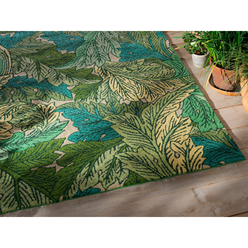 Acanthus Hand Tufted Floral Area Rug, Rectangle 8'2" x 11'6"