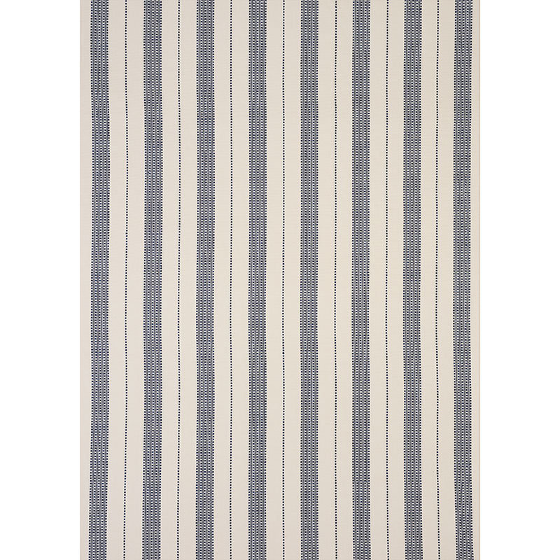 Lubeck Stripe Fabric, Blue/ Dark Blue/ White