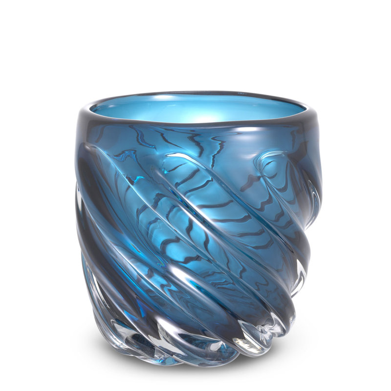 Angelito Handmade Glass Table Vase, 9.84" H x 9.45" W x 9.45" D, Clear