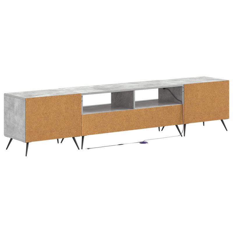 TV Stand, 43cm H x 198cm W x 35cm D, Concrete Grey