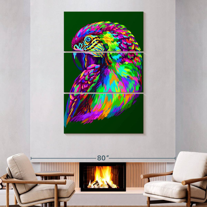 Brampt Macaw Abstract, 74" H x 48" W