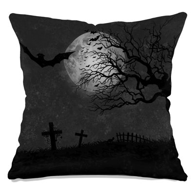 Halloween Night Scene Double Sided Throw Pillows