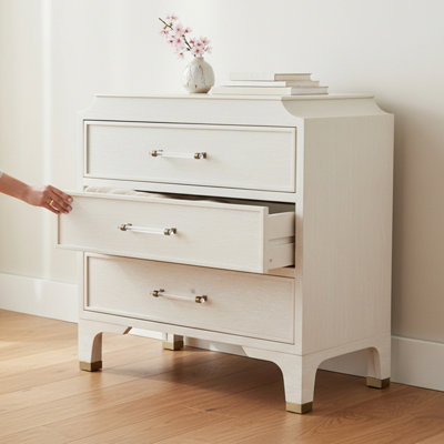 Commode 3 tiroirs en bois massif Alexandra