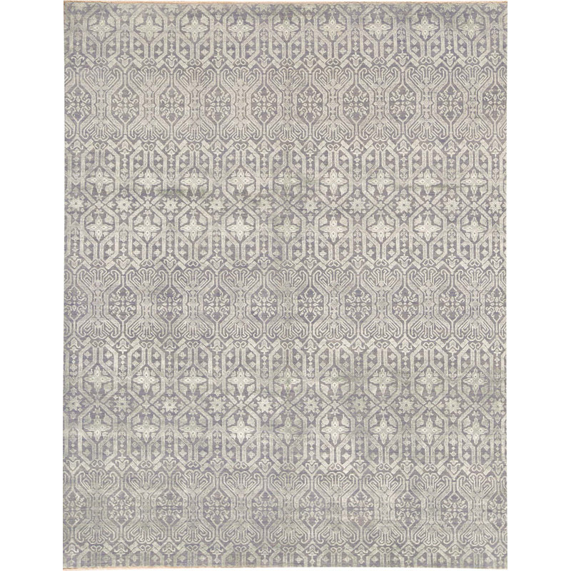 Hand-Knotted High-Quality Dark Blue Area Rug