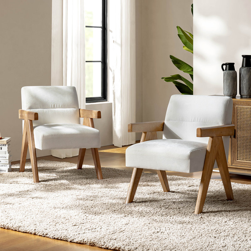 Ensemble de 2 chaises d'appoint Donohoe, Ivoire ivoire