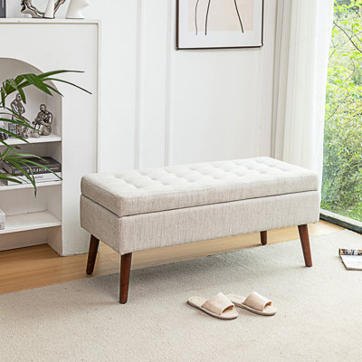 Banc de rangement, banc avec rangement, banc de bout de chambre à coucher, banc de pied de lit, banc d'entrée