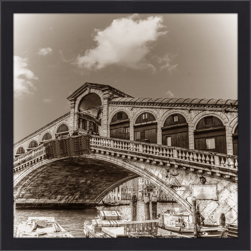 "italie en sépia 3" , reproduction de photo encadrée, H 35 po x l 35,5 x P 0,75 po