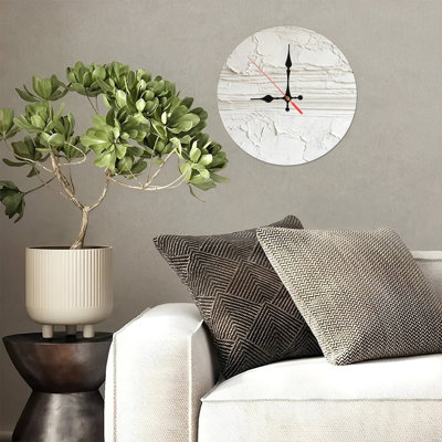 Horloge murale ronde en bois 10 po, mouvement à quartz silencieux, imprimé UV, à piles