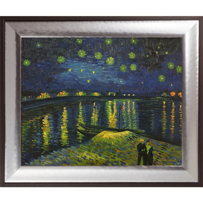 «Starry Night Over the Rhone» par Vincent Van Gogh - peinture sur toile encadrée