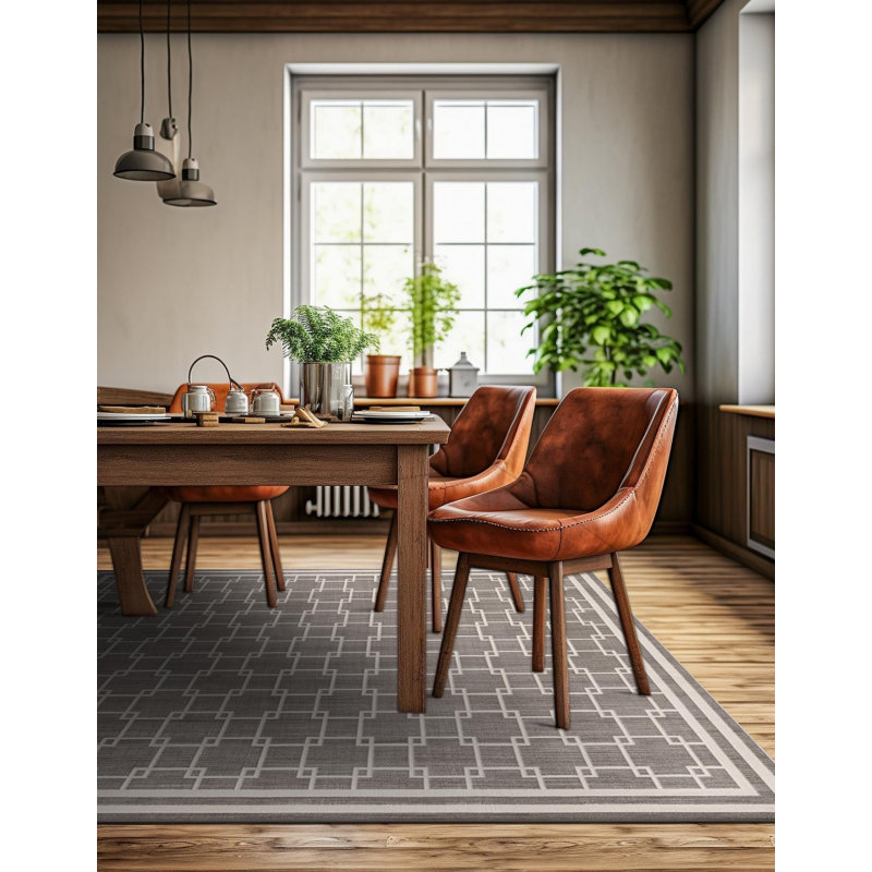 Tapis contemporain gris Ogorman, Carré 7 pi 10 po