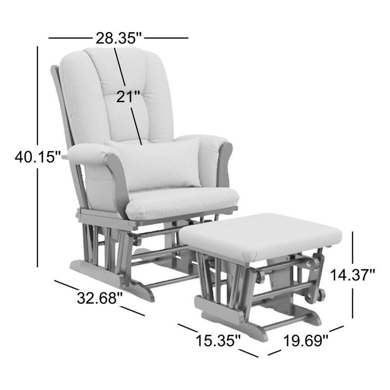 Tuscany Rocking Chair Glider with Ottoman, Espresso, Taupe Swirl