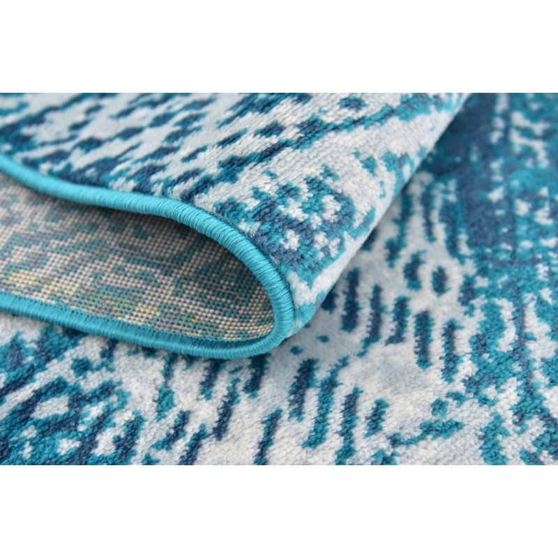 Tapis turquoise Affleck, Rectangle 8 pi x 10 pi
