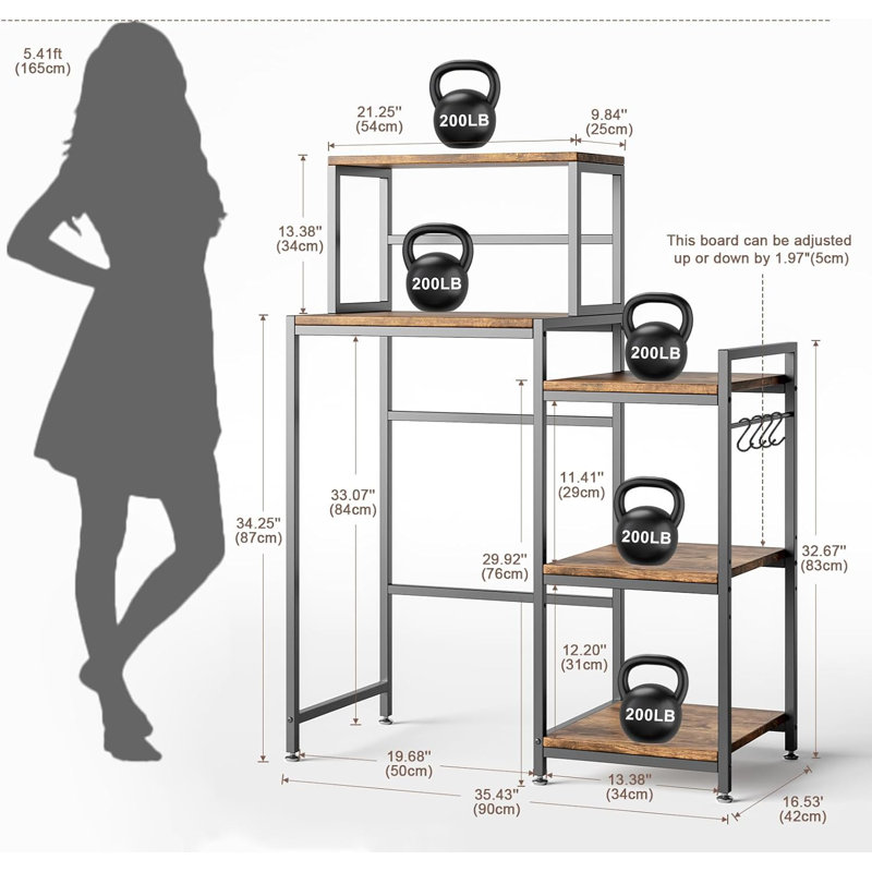 6-Tier Mini Fridge Stand With Storage,Mini Fridge Shelf,Mini Coffee Bar With Mini Fridge Space,Baker Racks,Microwave Stand,Mini Fridge Cabinet With Storage