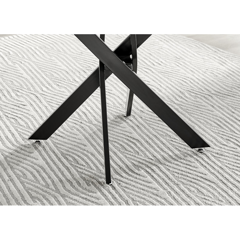 Tierra Modern Chrome Metal & Glass Round Dining Table Set with 4 Luxury Button Velvet Chairs, Glass, Black