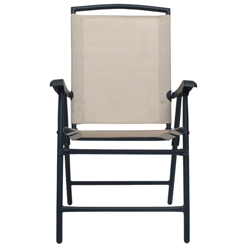 Brasfield Patio Folding Chair Folding Chair Set, Cream