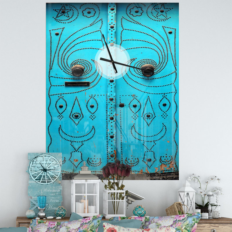 Vintage Arabic Door - Abstract Wall Clock, Large