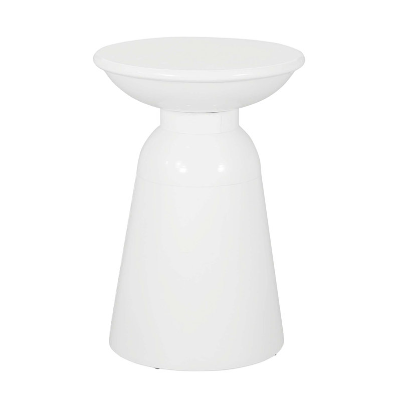 Table d'appoint d'extérieur en métal - Grand, Blanc