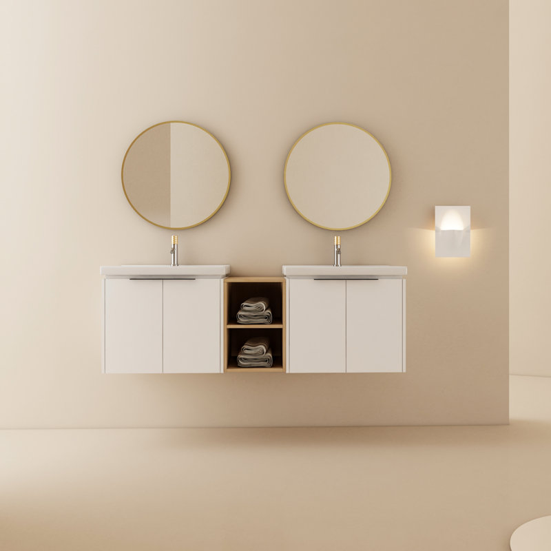 Meuble-lavabo de salle de bain moderne 60 po avec tiroirs Modern