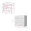 Commode Maldus, trois tiroirs, finition blanche-1017581806