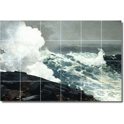 Carreau de peinture murale décorative en céramique 25,5 po x 17 po 4,25 po x 4,25 po