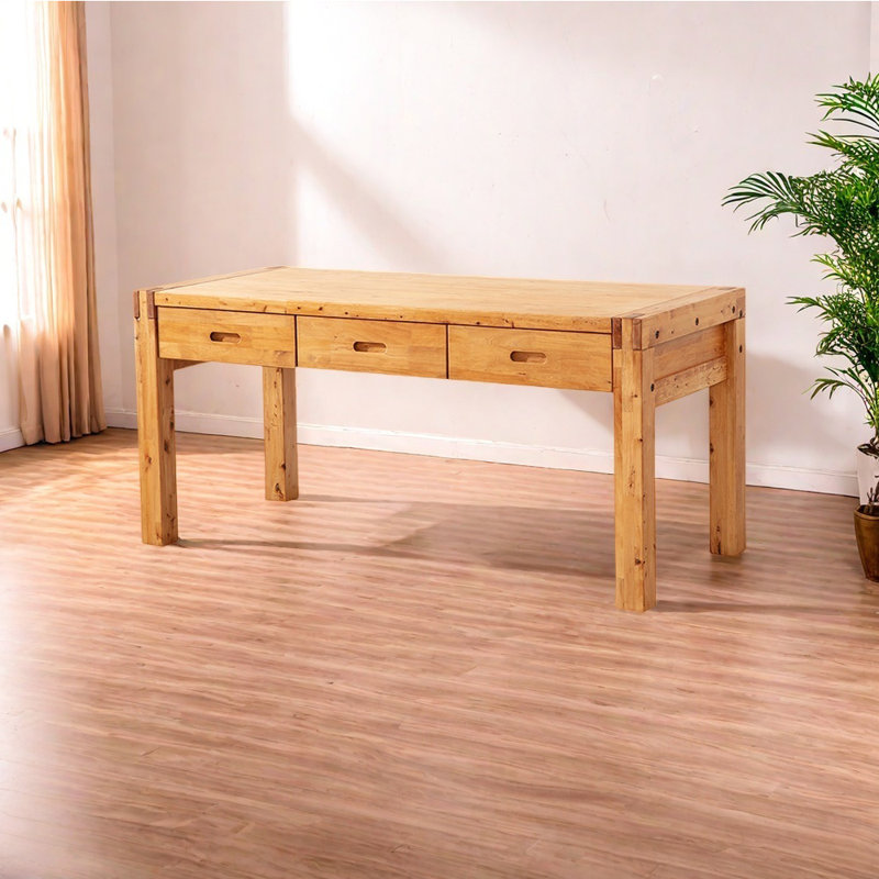 Chinese style solid wood storage desk, 29.53" H x 70.87" W x 27.56" D