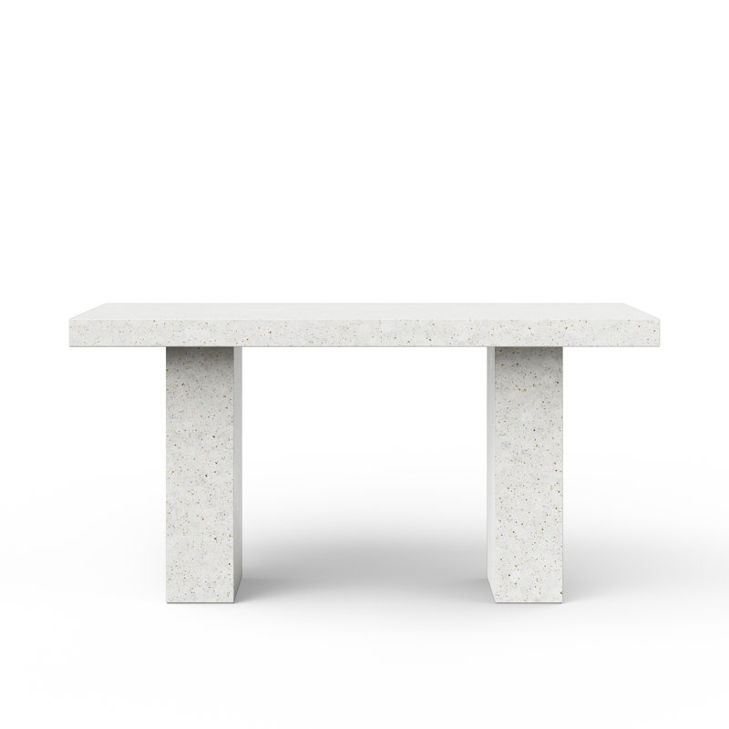 Table de salle à manger Kareen, L 82,75 po x l 39,25 po, Ivoire Terrazo, Table de bar (hauteur 41,75 po)