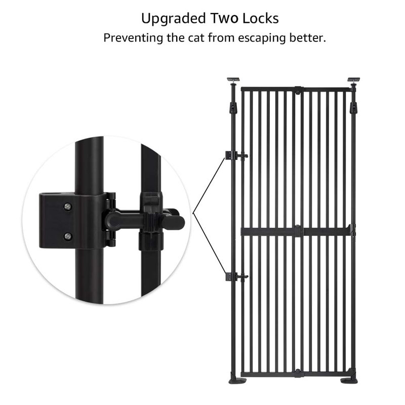 Steel Pressure Mounted Pet Gate, 249cm (191cm) H x 86cm(53cm) W