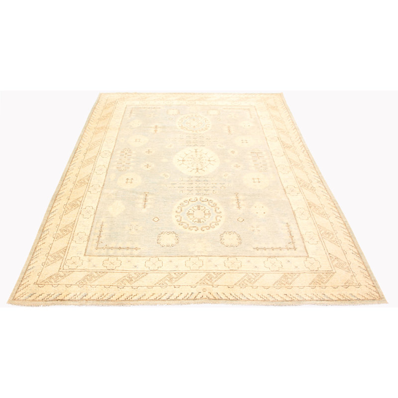 Habibollah One-of-a-Kind 8'8" X 11'8" New Age Wool Area Rug in Light Blue