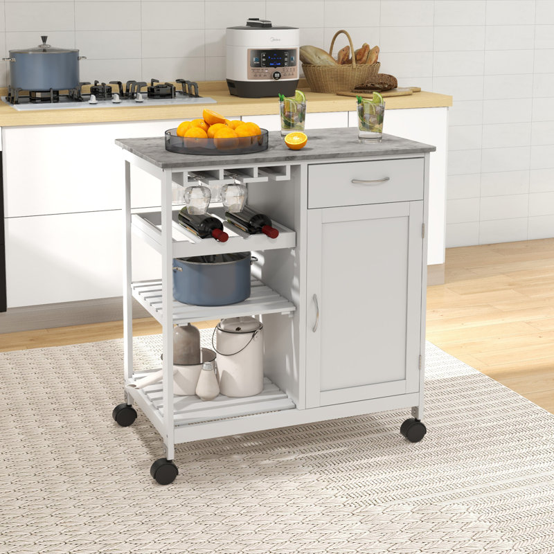 Nava Wood Kitchen Cart