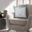 Coussin décoratif 18 x 18 carrés, motif floral cachemire, housse en coton doux, rembourrage en polyester doux, bleu, blanc
