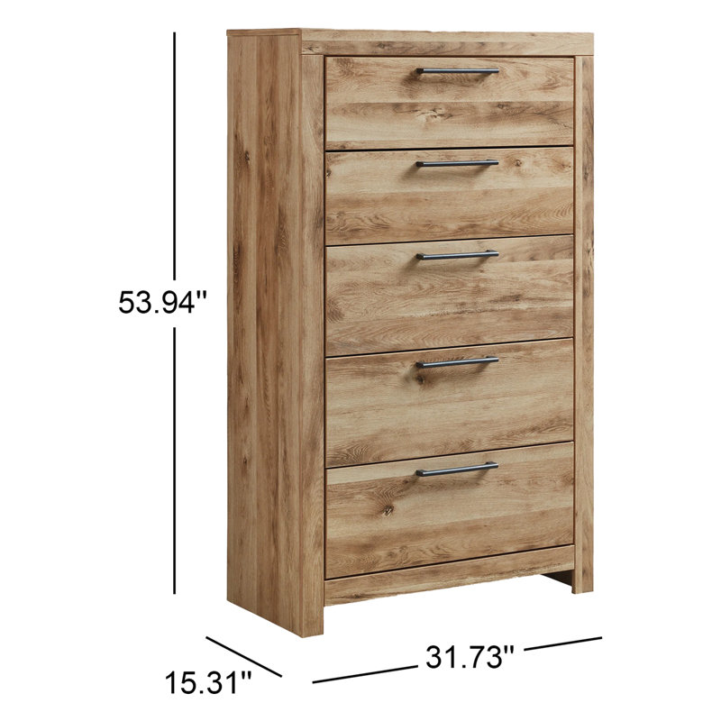 Homeira 31.73 " W 5 - Drawer Dresser