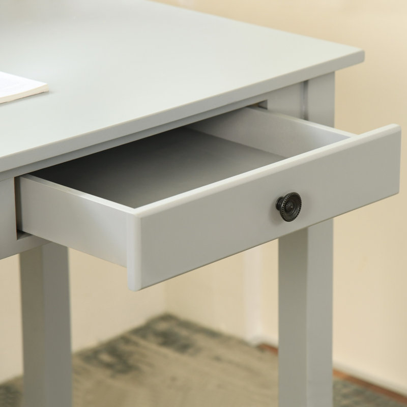 Bureau d'écriture avec tiroir Anubhav, gris