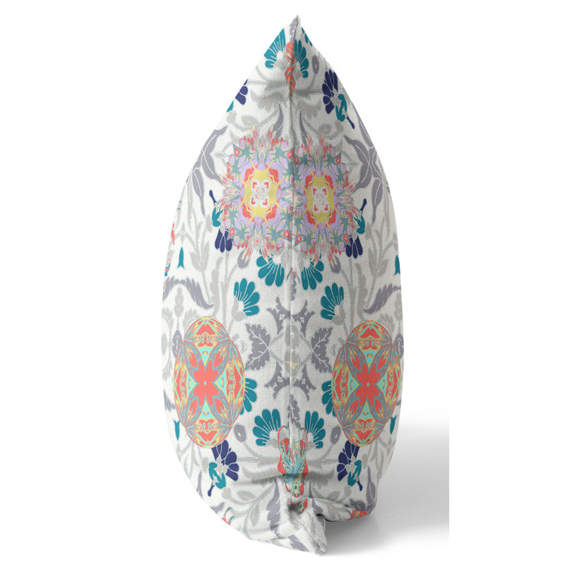 Amaretto Reversible Throw Pillow, 26"x26", White/Orange