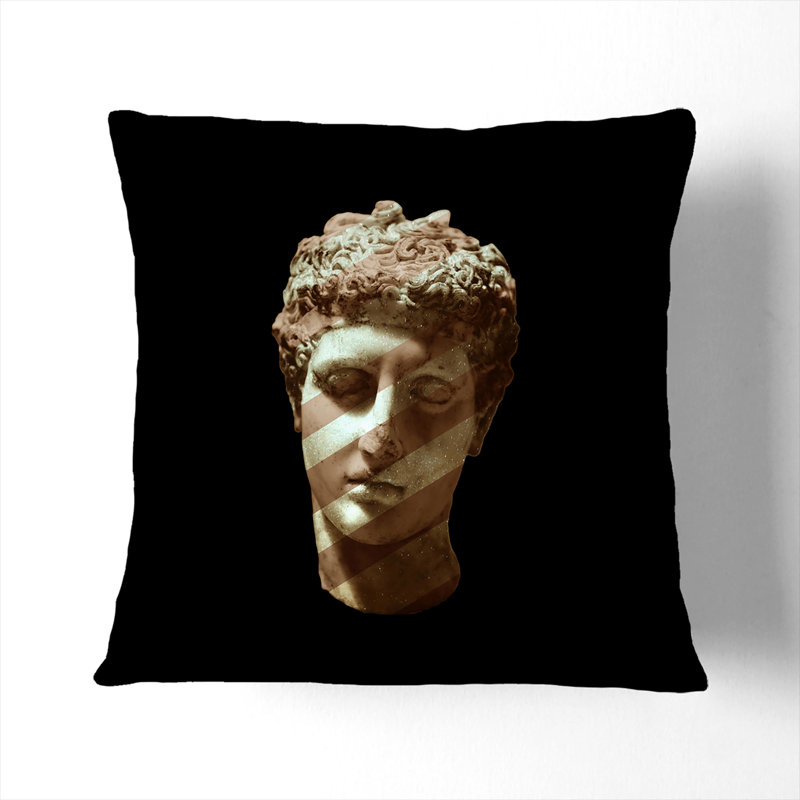 Disco Marble Head Square Throw Cushion, 40cm H x 40cm W x 15cm D