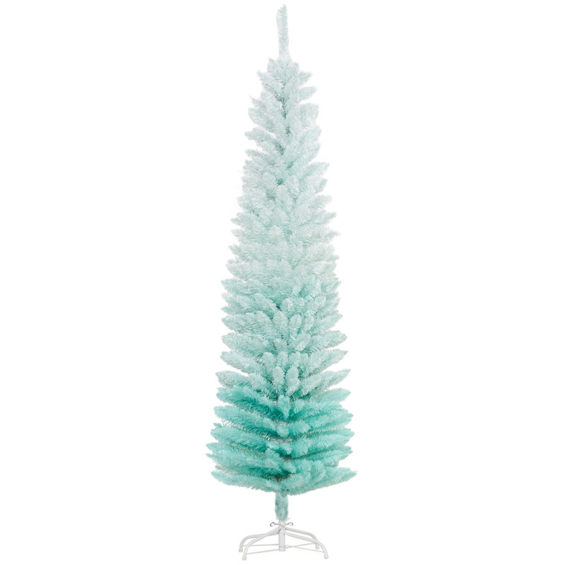 Arbre de Noël artificiel mince, arbre de Noël au crayon, bleu dégradé
