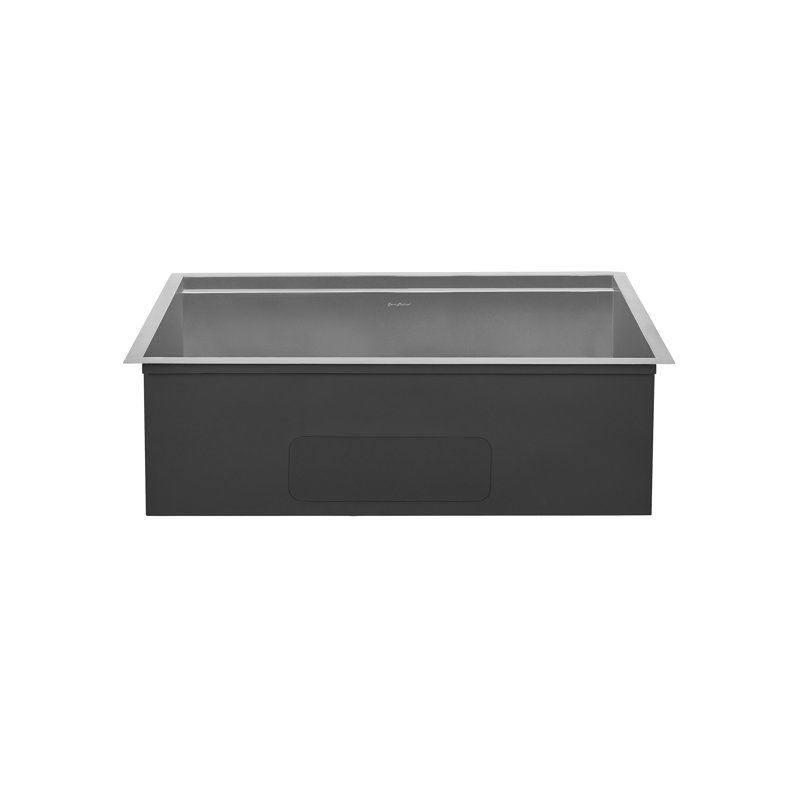 Évier de cuisine en acier inoxydable de calibre 18 noir mat Tourner