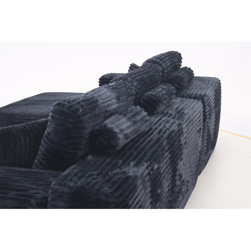 Cloud Sectional Couch With L-Shape Chaise, Black